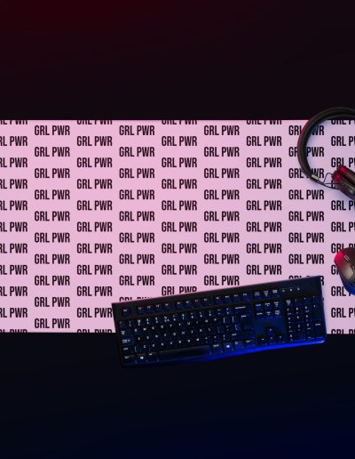 GRL PWR Feminist Pink Gaming Mouse Pad