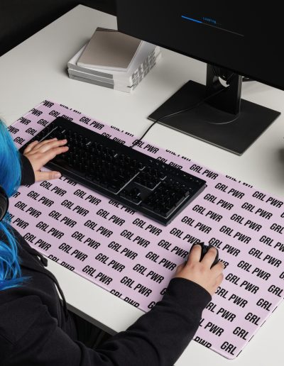 GRL PWR Feminist Pink Gaming Mouse Pad