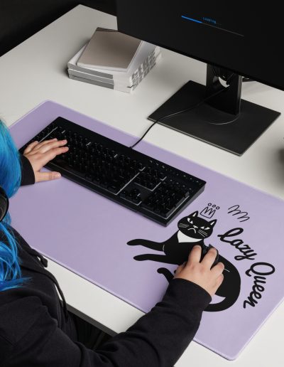 Lazy Cat Queen Feminist Gaming Mouse Pad