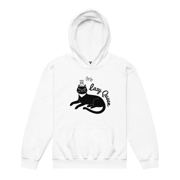 Lazy Cat Queen Feminist Kids Hoodie