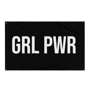 GRL PWR Feminist Black Flag