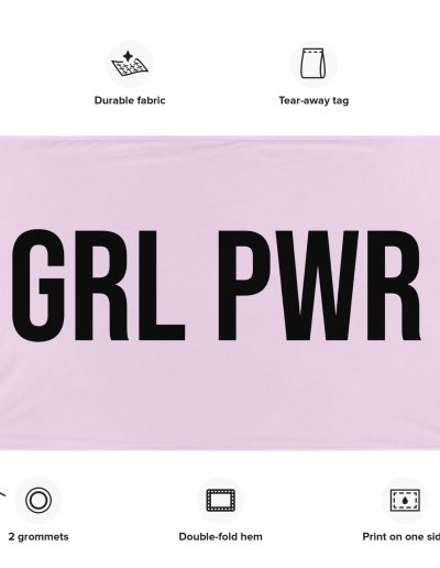 GRL PWR Pink Feminist Flag