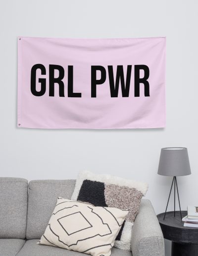 GRL PWR Pink Feminist Flag