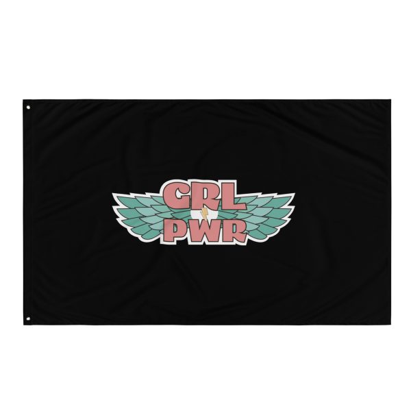 GRL PWR Wings Feminist Flag