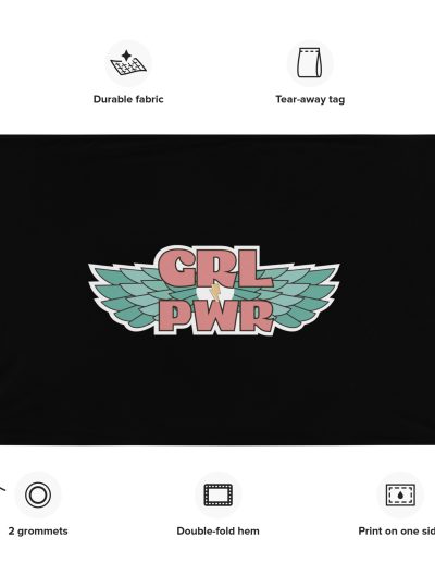 GRL PWR Wings Feminist Flag