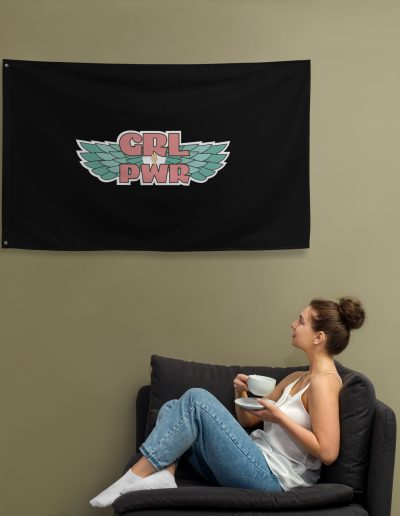 GRL PWR Wings Feminist Flag