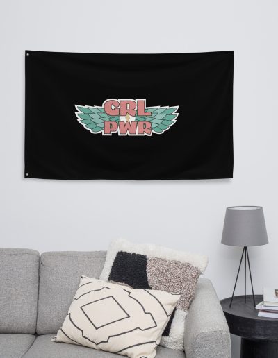 GRL PWR Wings Feminist Flag