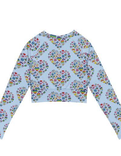 LGBT Pride Cute Icons Recycled Long-sleeve Crop Top