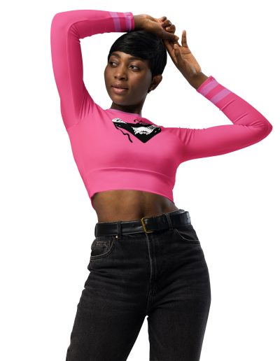 Girl Gang Feminist Recycled Long-sleeve Crop Top