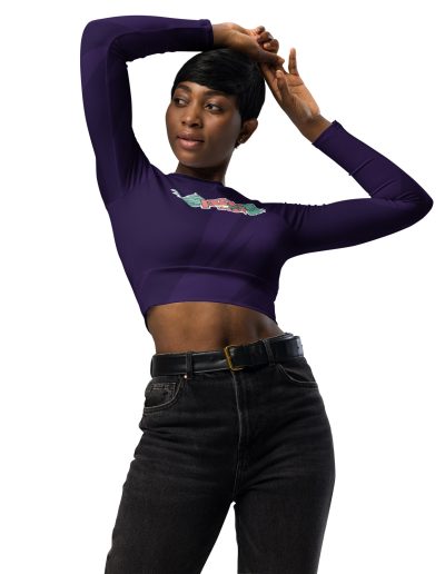 GRL PWR Wings Feminist Recycled Long-sleeve Crop Top