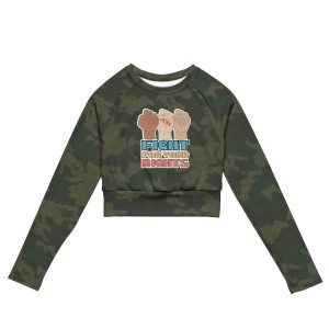 Fight For Your Rights Feminist Recycled Long-sleeve Crop Top