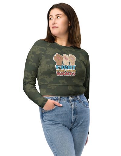 Fight For Your Rights Feminist Recycled Long-sleeve Crop Top