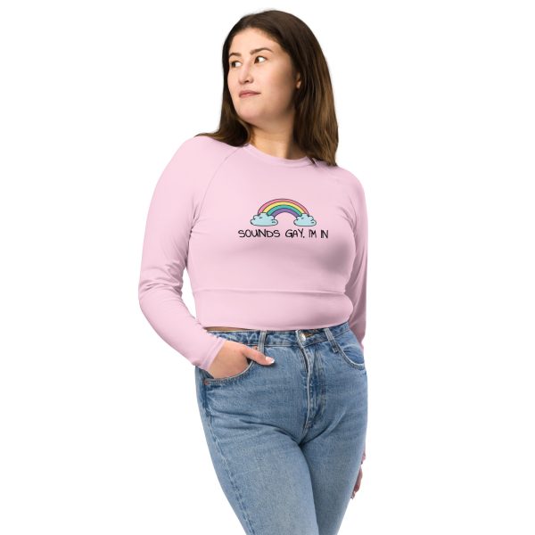 Sounds Gay, I’m In LGBT Pride Recycled Long-sleeve Crop Top