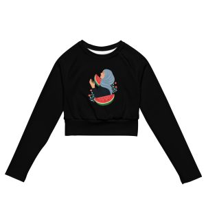 Praying for Palestine Watermelon Recycled Long-sleeve Crop Top