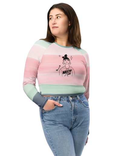 Nasty Girl Feminist Recycled Long-sleeve Crop Top