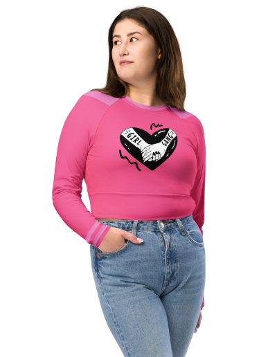 Girl Gang Feminist Recycled Long-sleeve Crop Top