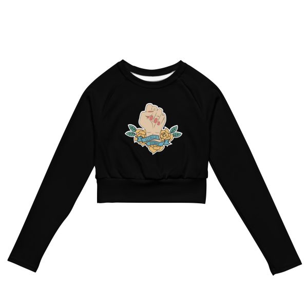 Girls Power Feminist Recycled Long-sleeve Crop Top