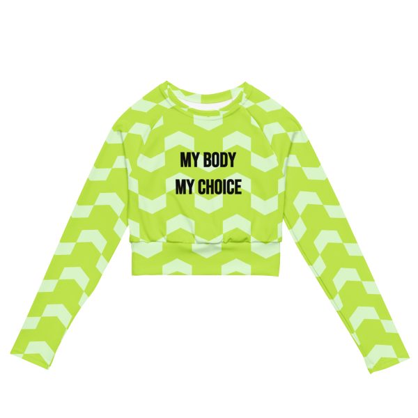 MY BODY MY CHOICE Feminist Recycled Long-sleeve Crop Top