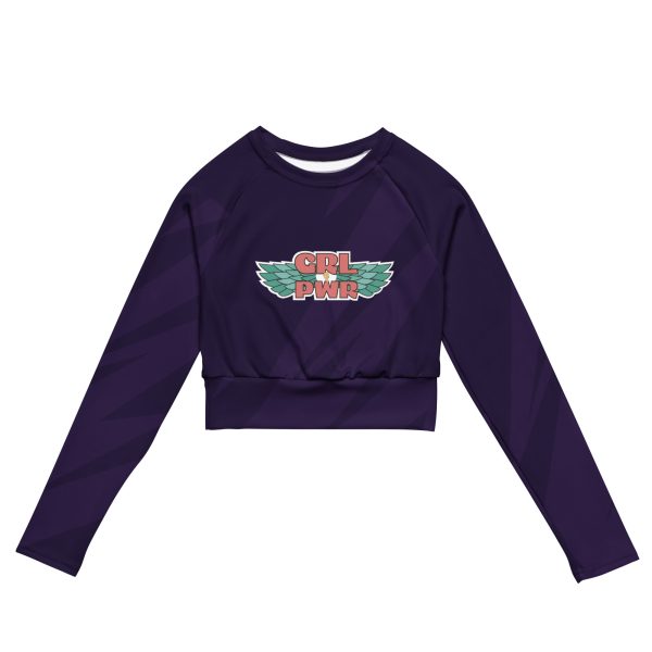 GRL PWR Wings Feminist Recycled Long-sleeve Crop Top