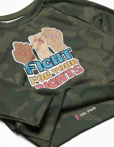 Fight For Your Rights Feminist Recycled Long-sleeve Crop Top