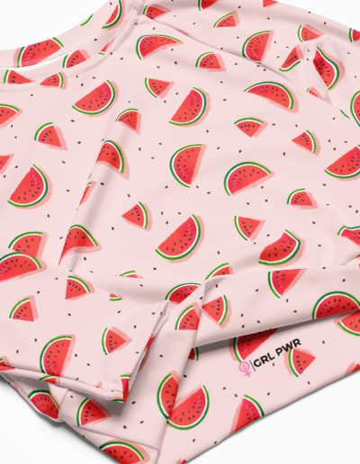 Watermelon Recycled Long-sleeve Crop Top