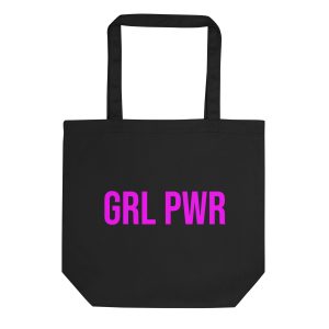 GRL PWR Purple Neon/Black Organic Tote Bag