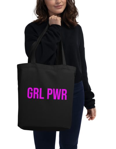 GRL PWR Purple Neon/Black Organic Tote Bag