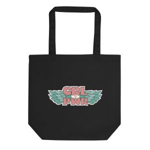 GRL PWR Wings Feminist Organic Tote Bag