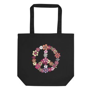 Flower Power Peace Organic Tote Bag