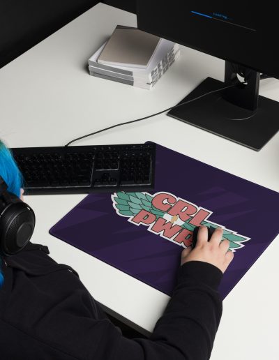 GRL PWR Wings Feminist Gaming Mouse Pad